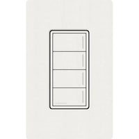 Lutron RRST-W4B-GL Sunnata RF 4-Button Wall Keypad for RA3 Systems; Neutral Required; 120-277V; Glacier White