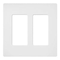 Lutron SC-2-SW Claro 2 Gang Wall Plate for Decorator-Style Dimmers; Switches; and Outlets; Satin Finish; Snow White