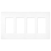 Lutron SC-4-BW Claro 4 Gang Wall Plate for Decorator-Style Dimmers; Switches; and Outlets; Satin Finish; Brilliant White