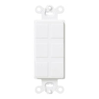 Lutron SC-6PF-SW Claro 6-Port Frame; Field Customizable; Fits Decorator-Style Wall Plates; Snow White