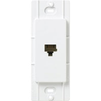 Lutron SC-PJ-SW Claro Telephone Jack; Fits Decorator-Style Wall Plates; Snow White