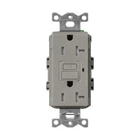 Lutron SCR-20-GFST-CS Claro 20A Tamper Resistant GFCI Duplex Receptacle; Decorator-Style Outlet; Self-Testing; Satin Finish; Cobblestone