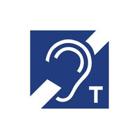 Listen Technologies GG00002 Hearing Loop Sign, Small Logo, 105 x 118mm, Adhesive Back, Double-Sided Plastic