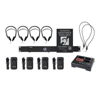 Listen Technologies LWS-04B-W1-D LWS Series 2-Channel Wi-Fi Audio System with 4 Dante Receivers, Black