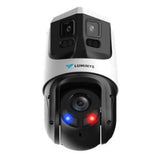 Luminys P54-4DA25 4MP LumiDeterrent + Dual-Stitched Lens IP Camera, 25x Maximum Optical Zoom, 2.8mm Panoramic Lens, 5-125mm PTZ Lens