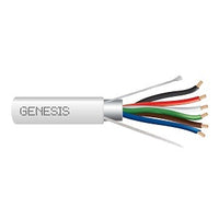 Genesis 22065501 22/6 Stranded Shielded Cable, Riser, CMR, FT4, 500' (152.4 m) Pull Box, White