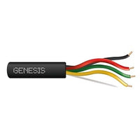 Genesis 45071008 18/4 Solid Unshielded Fire Alarm Cable, Plenum, FPLP, 1000' (304.8 m) Reel, Black