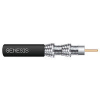 Genesis 50075508 RG6 CCS 75 Ohm Coaxial with Quad-Shield Cable, General Purpose, CATV, 500' (152.4 m) Pull Box, Black