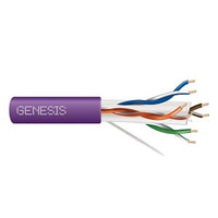 Genesis 50922110 23/4-Pair Cat 6 Plus Unshielded (U/UTP) Networking Cable, Riser, CMR, FT4, 1000' (304.8 m) Reel-in-a-Box, Purple