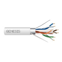 Genesis 53921001 23/4-Pair Cat 6 Plus Shielded (F/UTP) Networking Cable, Plenum, CMP, FT6, 1000' (304.8 m) Reel, White
