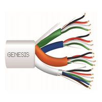 Genesis 31991001 22/6 Stranded Shielded + 22/4 Stranded + 22/4 Stranded + 18/4 Stranded Composite Access Control Cable, Plenum, CMP, FT6, 1000' (304.8 m) Reel, White