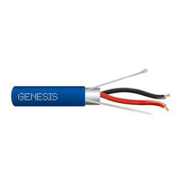 Genesis 32141106 18-2 Stranded BC Multiconductor Shielded Cable, Plenum, CMP, FT6, Overall Aluminum Shield, 1000' Pull-Box, Blue