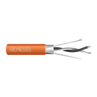 Genesis 32511003 22/1-Pair Tinned-Copper Stranded Shielded EIA-485 Cable, Plenum, CMP, FT6, 1000' (304.8 m) Reel, Orange