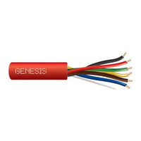 Genesis 43021104 22/6 Solid Unshielded Fire Alarm Cable, Riser, FPLR, 1000' (304.8 m) Pull Box, Red