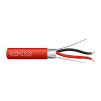 Genesis 46025504 18/2 Solid Shielded Fire Alarm Cable, Plenum, FPLP, 500' (152.4 m) Pull Box, Red