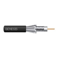 Genesis 50031108 RG6 CCS 75 Ohm Coaxial with Dual-Shield Cable, General Purpose, CATV, 1000' (304.8 m) Pull Box, Black