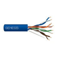 Genesis 50782106 24/4-Pair Cat 5e Unshielded (U/UTP) Networking Cable, Riser, CMR, 1000' (304.8 m) Reel-in-a-Box, Blue