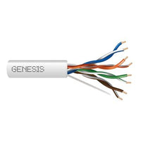 Genesis 50785501 24/4-Pair Cat 5e Unshielded (U/UTP) Networking Cable, Riser, CMR, 500' (152.4 m) Pull Box, White
