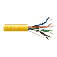 Genesis 50881102 24/4-Pair Cat 5e Unshielded (U/UTP) Plenum Cable, Plenum, CMP, FT6, 1000' (304.8 m) Pull Box, Yellow