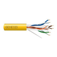 Genesis 51021102 23/4-Pair Cat 6 Plus Unshielded (U/UTP) Networking Cable, Plenum, CMP, FT6, 1000' (304.8 m) Pull Box, Yellow