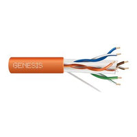 Genesis 51021103 23/4-Pair Cat 6 Plus Unshielded (U/UTP) Networking Cable, Plenum, CMP, FT6, 1000' (304.8 m) Pull Box, Orange