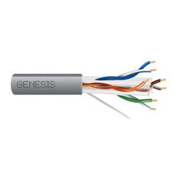 Genesis 51022109 23/4-Pair Cat 6 Plus Unshielded (U/UTP) Networking Cable, Plenum, CMP, FT6, 1000' (304.8 m) Reel-in-a-Box, Gray