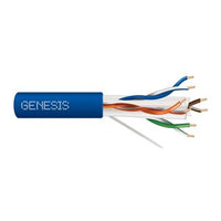 Genesis 51026106 23/4-Pair Cat 6 Plus Unshielded (U/UTP) Networking Cable, Plenum, CMP, FT6, 500' (152.4 m) Reel-in-a-Box, Blue