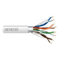 Genesis 53881001 24/4-Pair Cat 5e Shielded (F/UTP) Networking Cable, Plenum, CMP, FT6, 1000' (304.8 m) Reel, White
