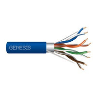 Genesis 53881006 24/4-Pair Cat 5e Shielded (F/UTP) Networking Cable, Plenum, CMP, FT6, 1000' (304.8 m) Reel, Blue