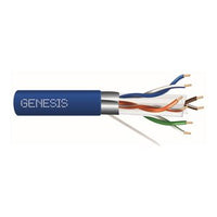 Genesis 53931106 23/4-Pair Cat 6A Unshielded Riser Networking Cable, Plenum, CMP, FT6, 1000' (304.8 m) Pull Box, Blue