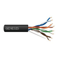 Genesis 63611108 23/4-Pair Cat 6 Unshielded (U/UTP) Networking Cable, Plenum, CMP, FT6, 1000' (304.8 m) Pull Box, Black