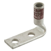 Hubbell HGBL06D90 Double Hole Compression Lug, 1/4" ID Spaced 5/8", 90-Degree, 6 AWG, 50-Pack