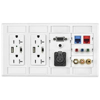 Hubbell IMFP2D2BK 4-Gang Wallplate, 2 Decorator, 2 iStation, Black