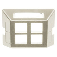Hubbell FP4BOW Standard 4-Port Wall Plate Furniture, Off White