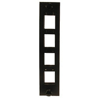 Hubbell FSPNHD4X 4-Port FSP Adapter Panel, Jack, Unloaded, Black