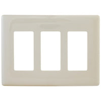 Hubbell NPS263LA 3-Gang Decora Snap-On Wall Plate, Light Almond
