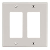 Hubbell PJ262LA 2-Gang Decorator Wall Plate, M-Size, Light Almond