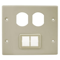 Hubbell HBL4747BTIV Raceway Plate, 2-Gang, Duplex / TracJack, HBL4750, Metal, Ivory