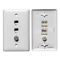 Hubbell NS790W Wall Plate, 1-Gang, 6P4C CAT5E Female Connector, White