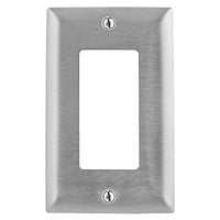 Hubbell SSJ26 Wall Plate, Jumbo 1-G GFCI, Stainless Steel