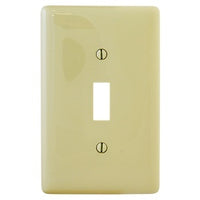 Hubbell NPJJ1I Jumbo 1-Gang Toggle Wall Plate, Ivory