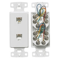 Hubbell NS772W 2-Jack Wallplate Frame with 6-Position, 6-Connector, White