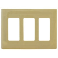 Hubbell NPS263I 3-Gang Decorative Snap-On Wall Plate, Ivory
