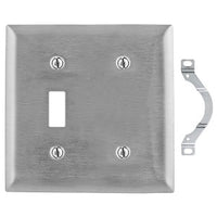 Hubbell SS114 2-Gang Stainless Steel Wall Plate with Blank Section
