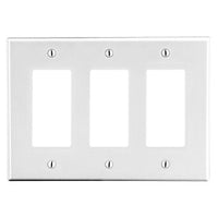 Hubbell PJ263W M-Size 3-Gang Triple Decorator Wall Plate, White