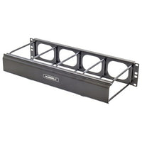 Hubbell HM47C M-Series 4-Unit Horizontal Cable Management, 7" Extension, with Cover, Black