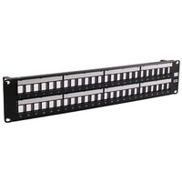 Hubbell HPJ48W HPJ 48-Port Flat Multimedia Jack Panel, Unloaded, 2U, White