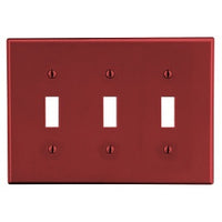 Hubbell PJ3R M-Size 3-Gang Toggle Wall Plate, Red