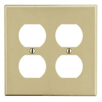 Hubbell PJ82I 2-Gang Duplex Wall Plate, Ivory