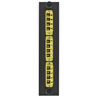 Hubbell FSPNLCQS3Y 12-Port Fiber Adapter Panel, 3-LC Quad